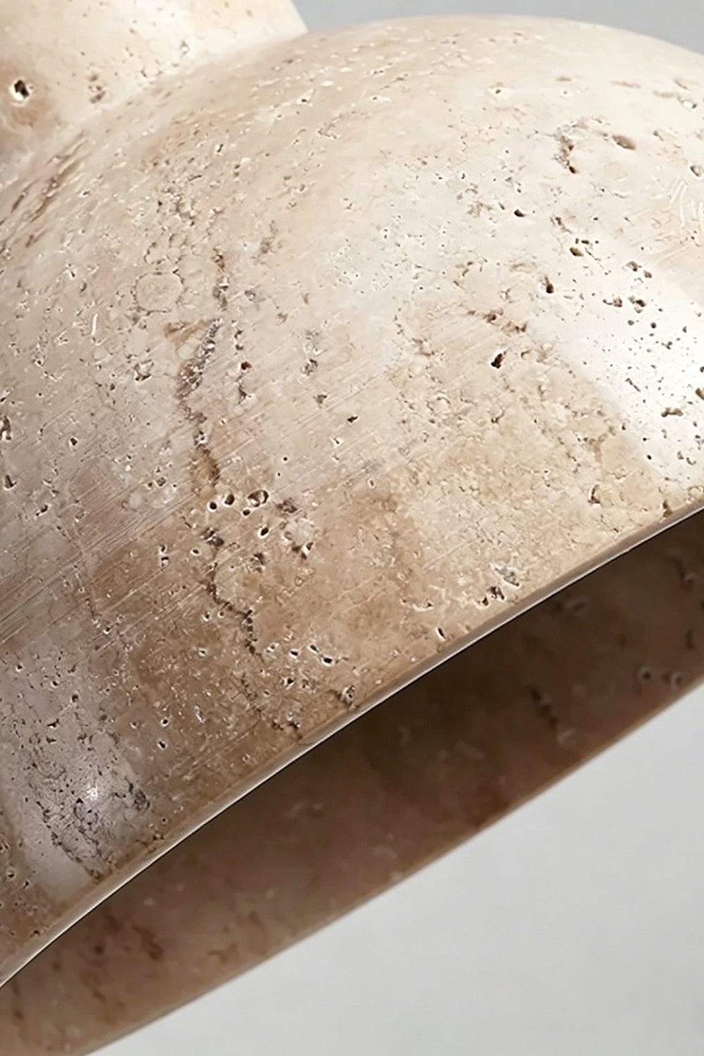 Tectonic Vein Travertine Detail | Beige Travertine | Close-up of porous stone texture and veining | vexa lamps