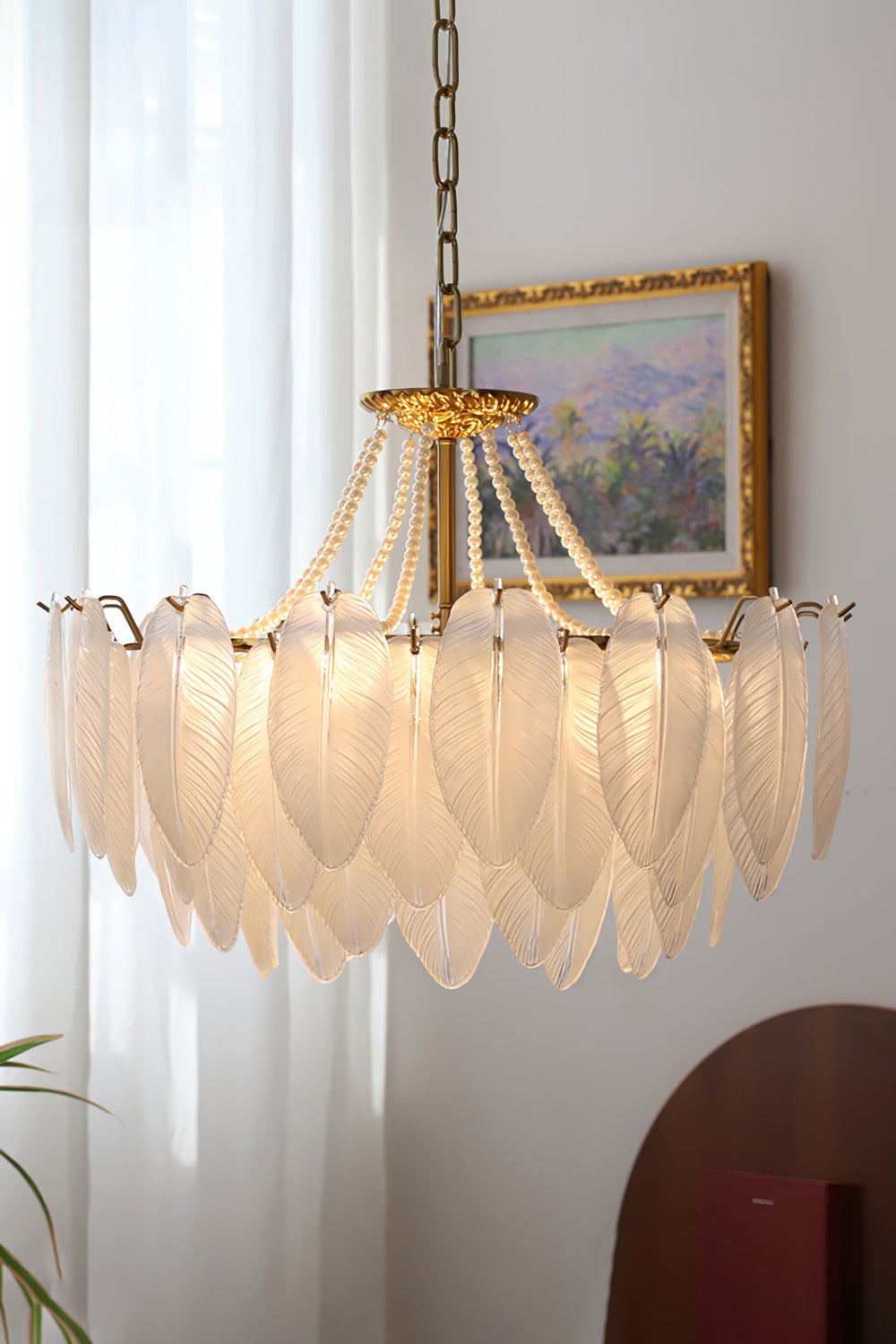 Texture Glass Leaf Chandelier - everlamps