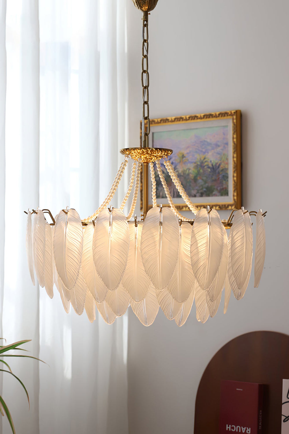 Texture Glass Leaf Chandelier - everlamps