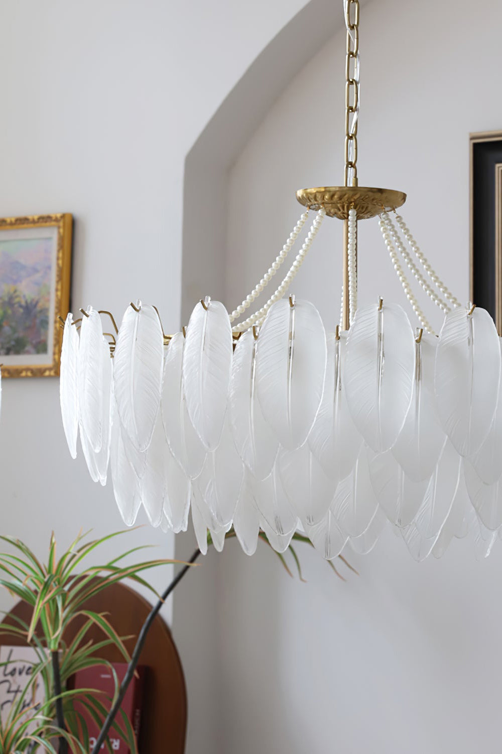 Texture Glass Leaf Chandelier - everlamps