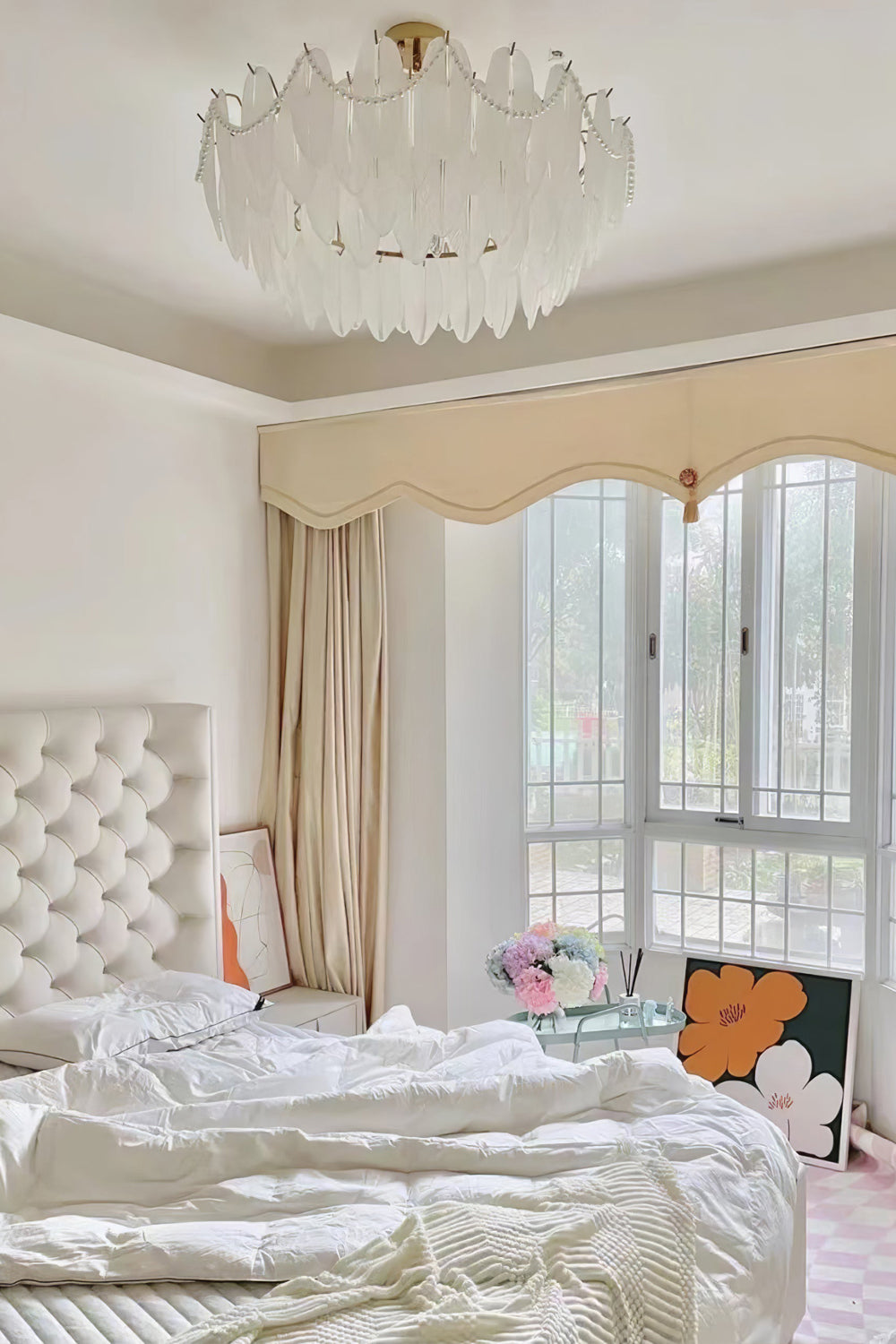 Texture Glass Leaf Chandelier - everlamps