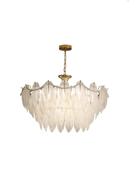 Texture Glass Leaf Chandelier - everlamps