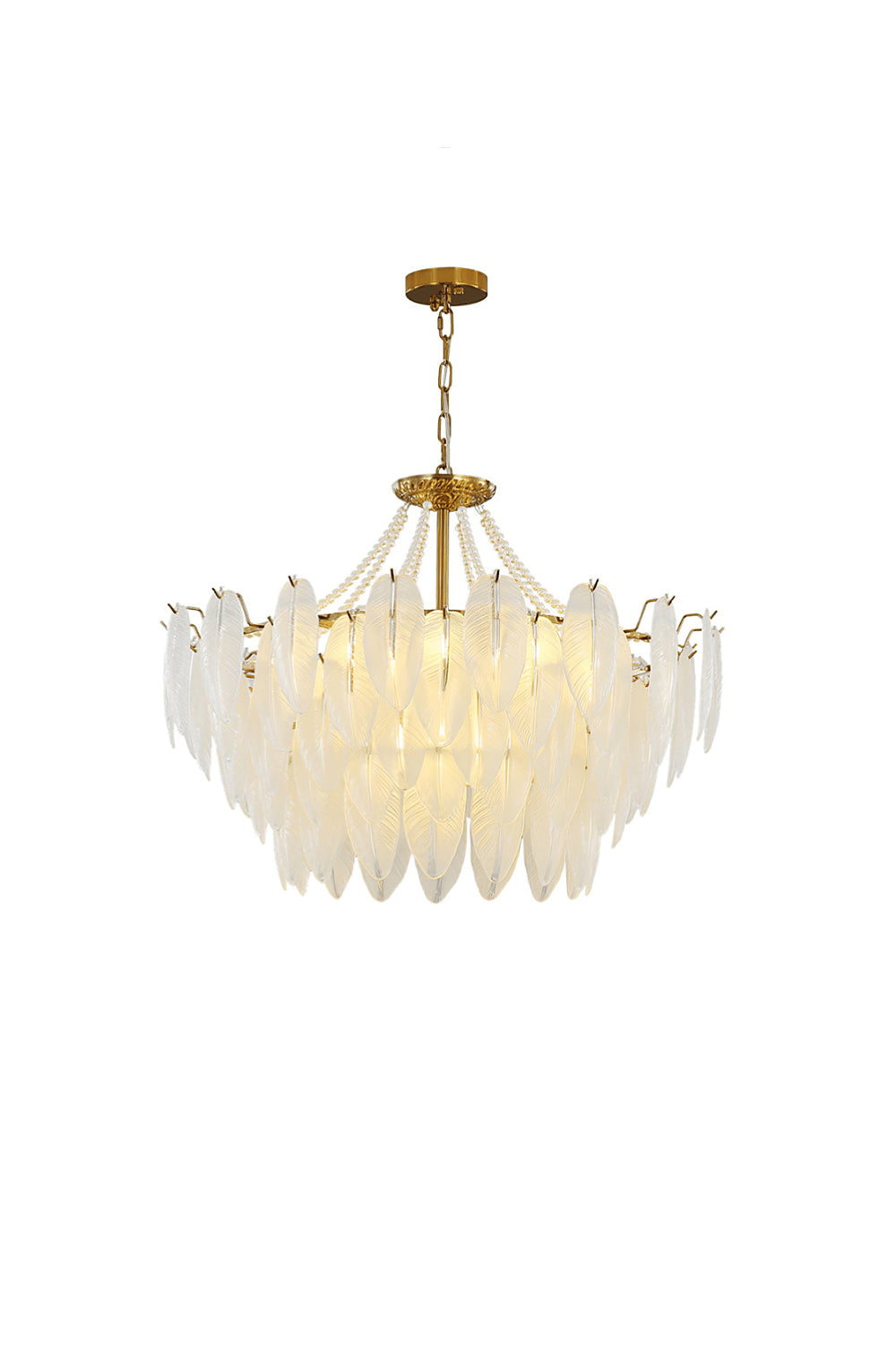 Texture Glass Leaf Chandelier - everlamps