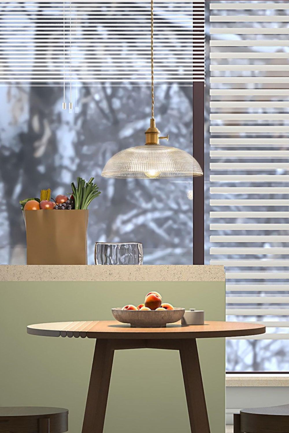 Textured Dome Glass Pendant Light - view 5 | everlamps
