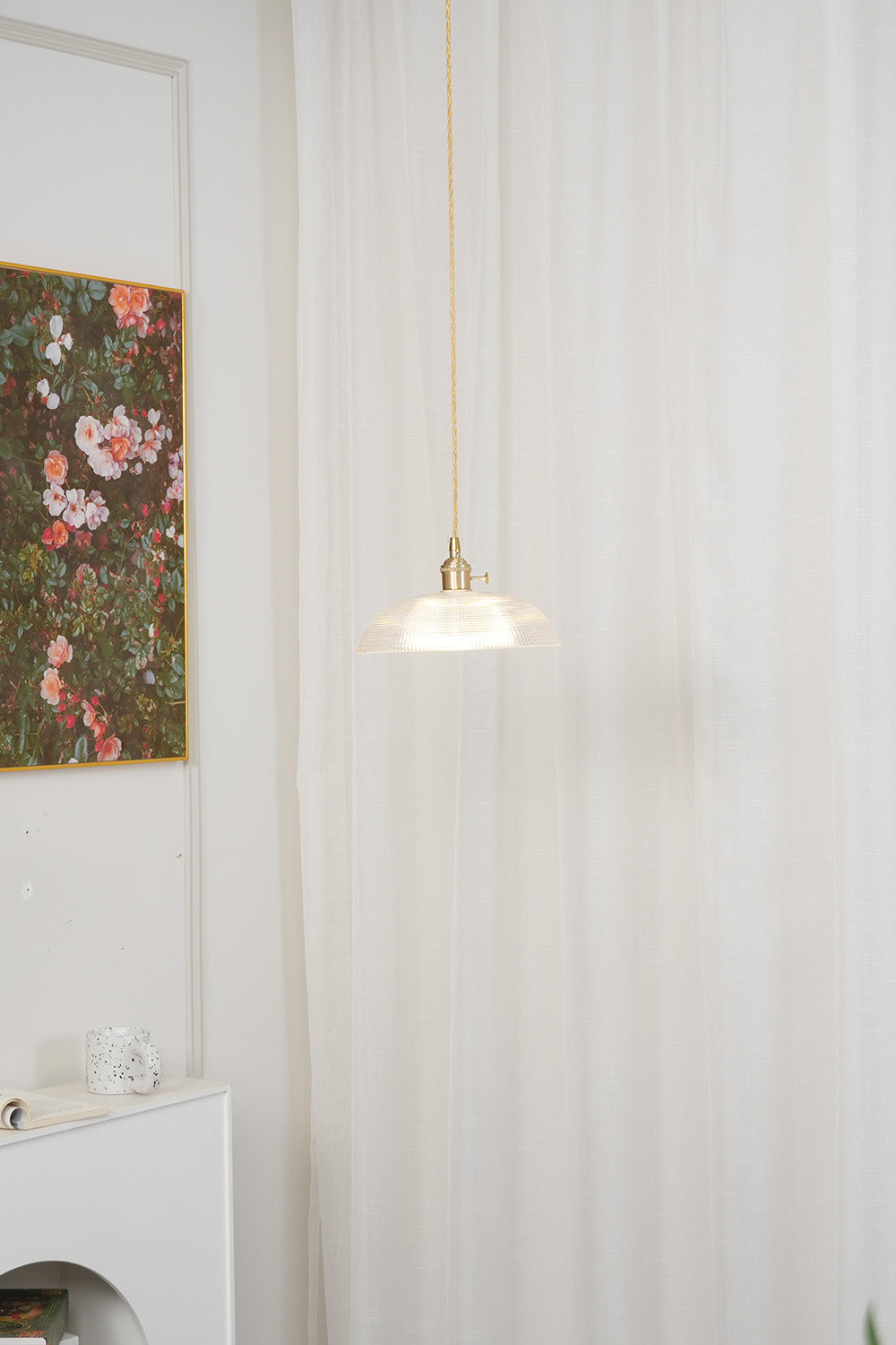 Textured Dome Glass Pendant Light - view 16 | everlamps