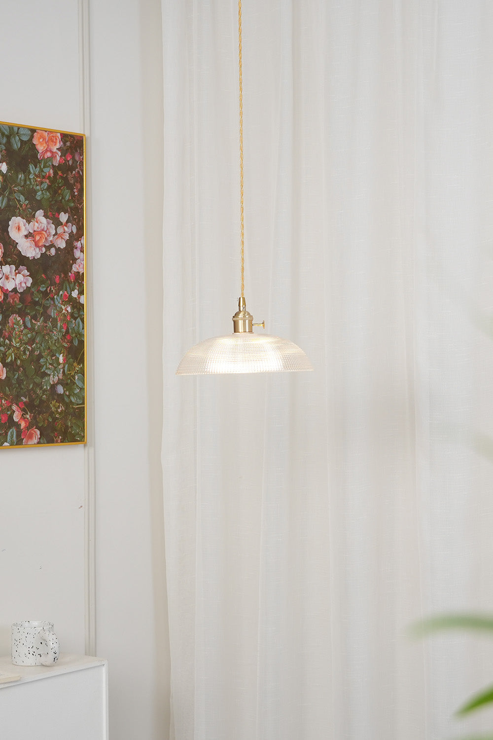 Textured Dome Glass Pendant Light - view 6 | everlamps