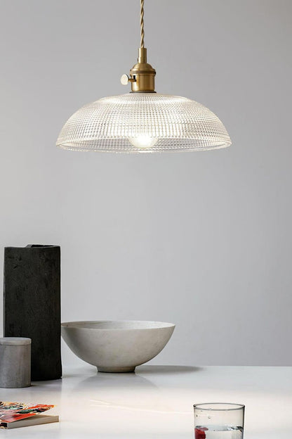 Textured Dome Glass Pendant Light - view 3 | everlamps
