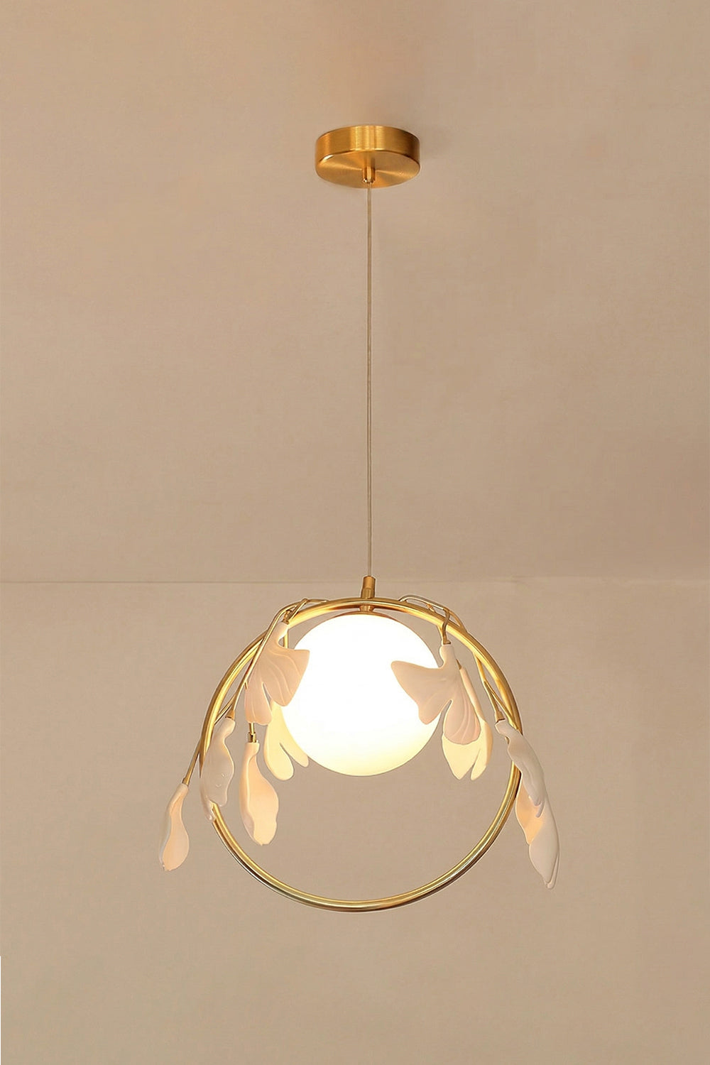 The Golden Gingko Halo Pendant Light  vexa lamps