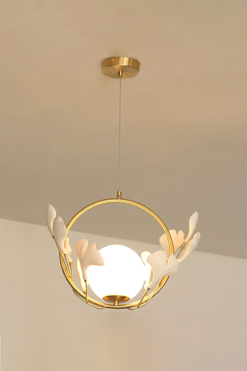 The Golden Gingko Halo Pendant Light  vexa lamps
