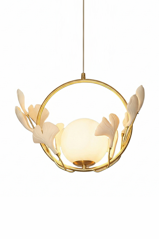 The Golden Gingko Halo Pendant Light  vexa lamps