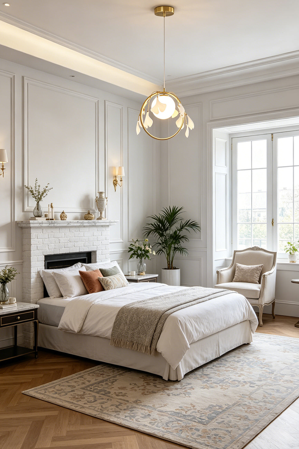 The Golden Gingko Halo Pendant Light for Bedroom | vexa lamps