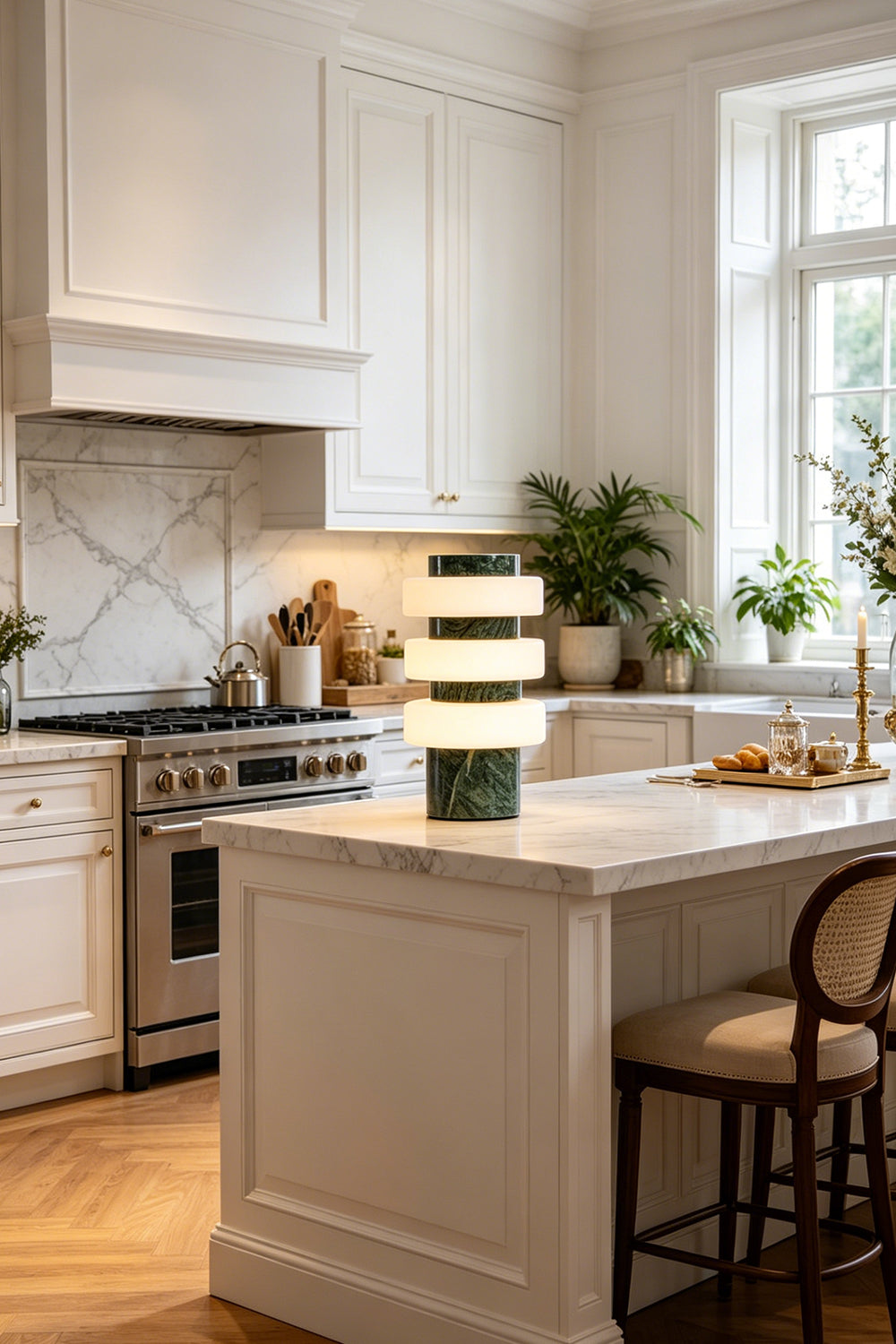 The Strata Stone Pillar Table Lamp for Kitchen | vexa lamps