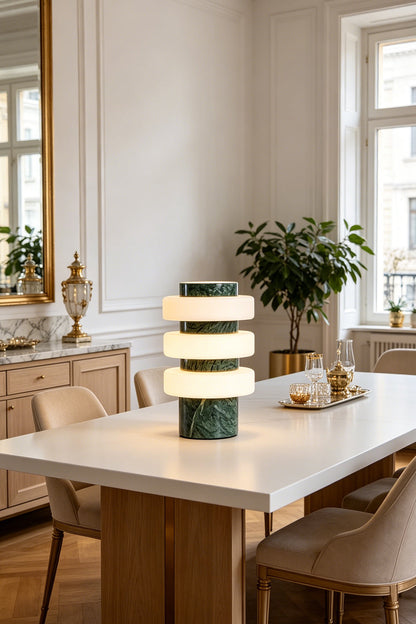 The Strata Stone Pillar Table Lamp for Dining Room | vexa lamps