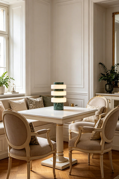 The Strata Stone Pillar Table Lamp for Dining Room | vexa lamps