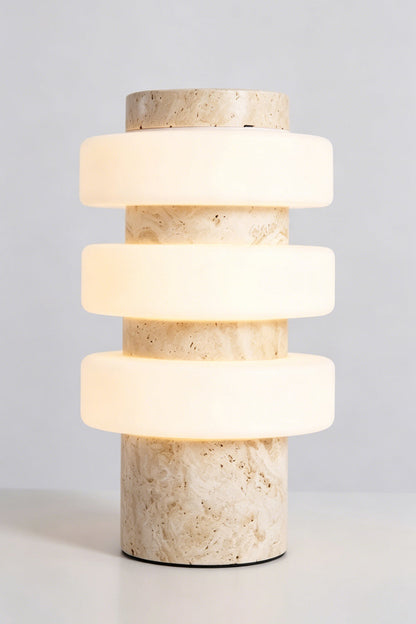 The Strata Stone Pillar Table Lamp | detail | vexa lamps