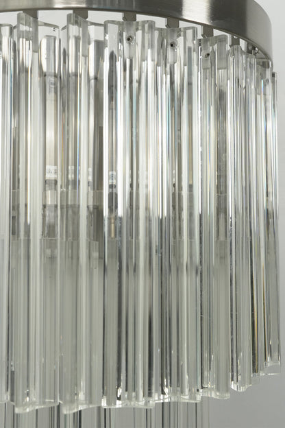 Angled close-up of lit glass rods | Metal, Glass | Detail view showing rod texture | everlamps