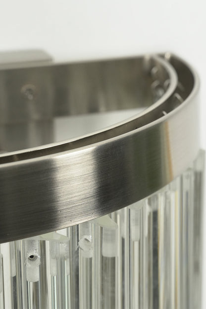 Angled close-up of unlit wall light top frame | Metal, Glass | Detail view of mounting and framework | everlamps