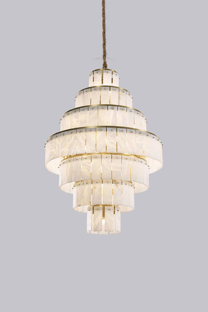 Tiered Rectangular Alabaster Chandelier - view 15 | everlamps