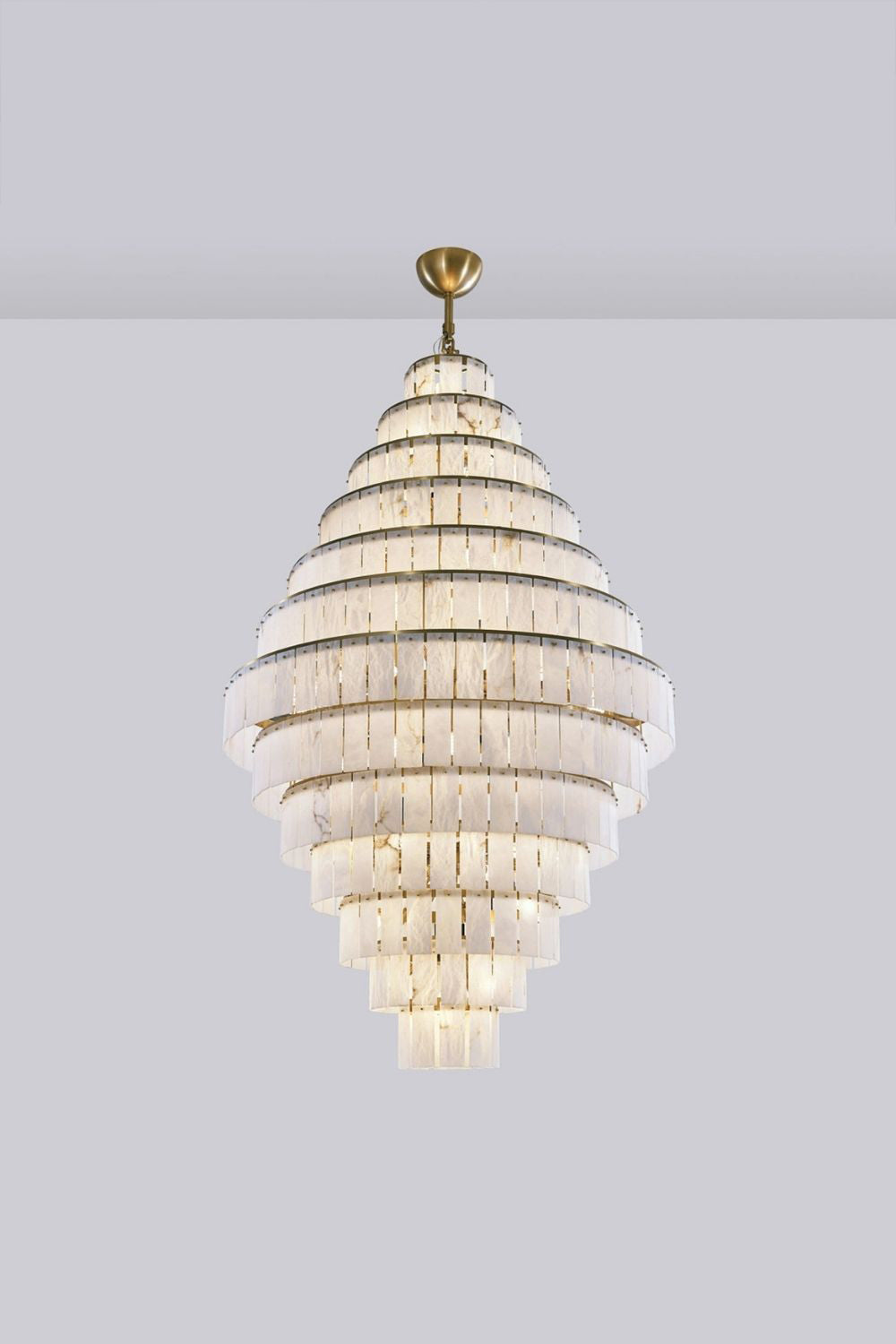 Tiered Rectangular Alabaster Chandelier - view 16 | everlamps