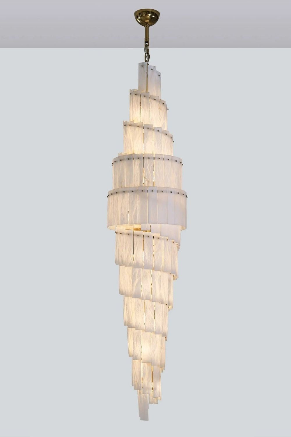 Tiered Rectangular Alabaster Chandelier - view 18 | everlamps