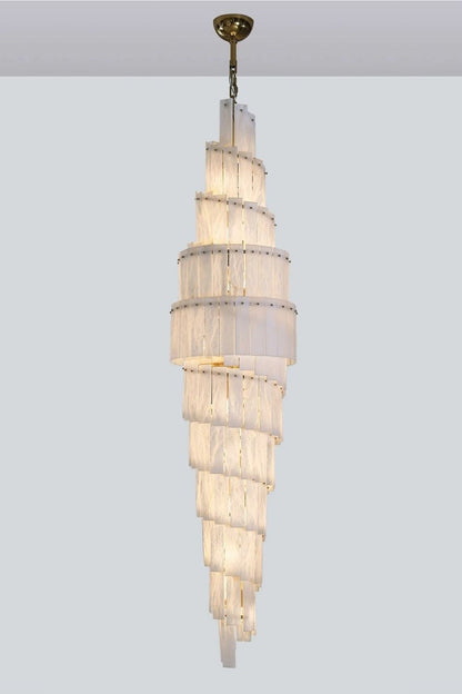 Tiered Rectangular Alabaster Chandelier - view 18 | everlamps