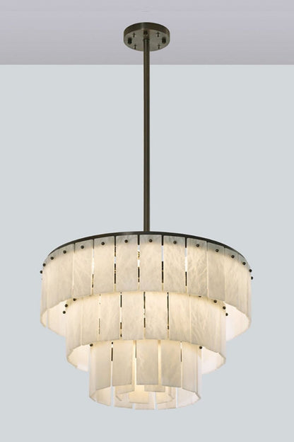 Tiered Rectangular Alabaster Chandelier - view 20 | everlamps