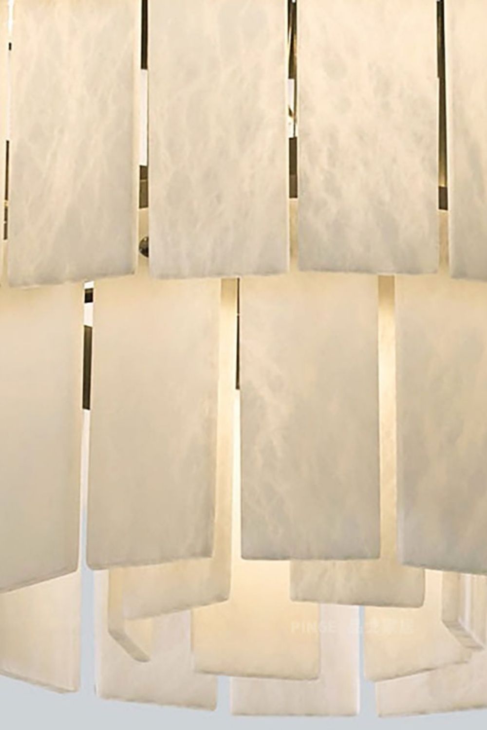 Tiered Rectangular Alabaster Chandelier - view 14 | everlamps