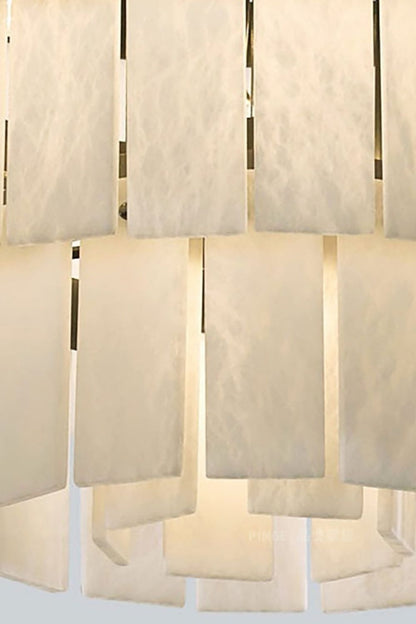 Tiered Rectangular Alabaster Chandelier - view 14 | everlamps