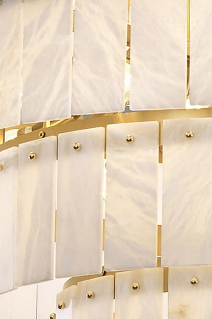 Tiered Rectangular Alabaster Chandelier - view 13 | everlamps