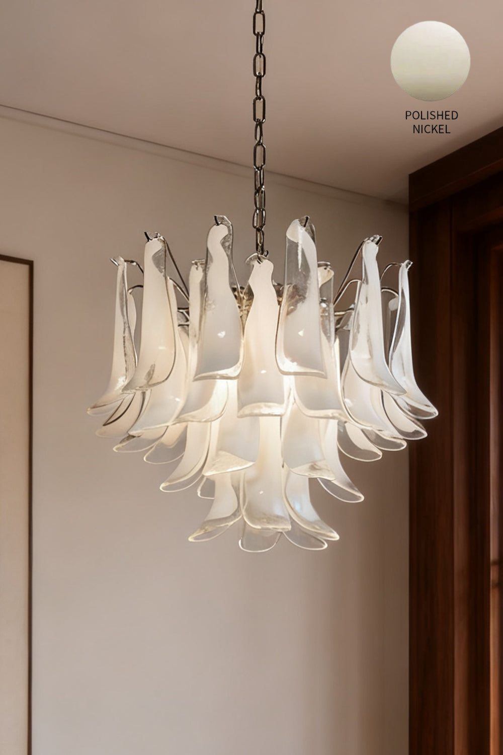Art Tiered White Petals Chandelier - view 20 | everlamps