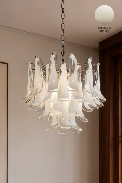Art Tiered White Petals Chandelier - view 20 | everlamps