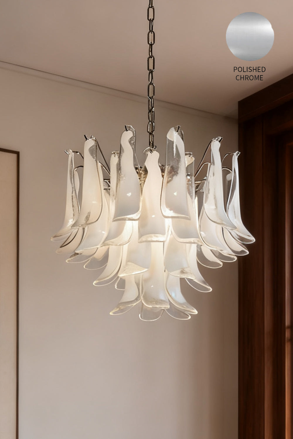 Art Tiered White Petals Chandelier - view 19 | everlamps
