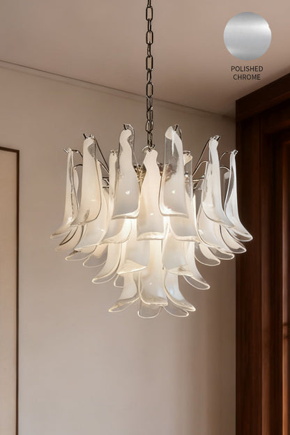 Art Tiered White Petals Chandelier - view 19 | everlamps
