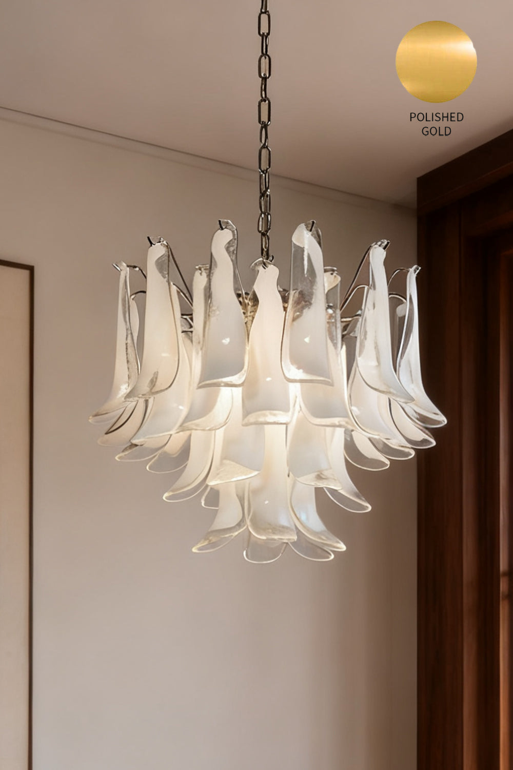 Art Tiered White Petals Chandelier - view 18 | everlamps