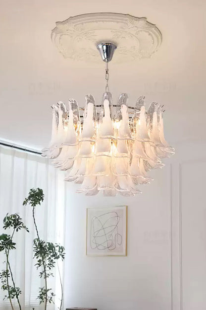 Art Tiered White Petals Chandelier - view 8 | everlamps