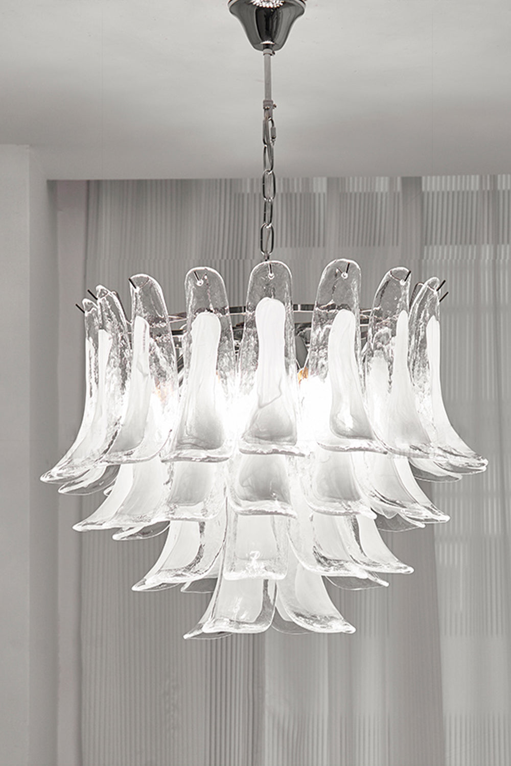 Art Tiered White Petals Chandelier - view 13 | everlamps