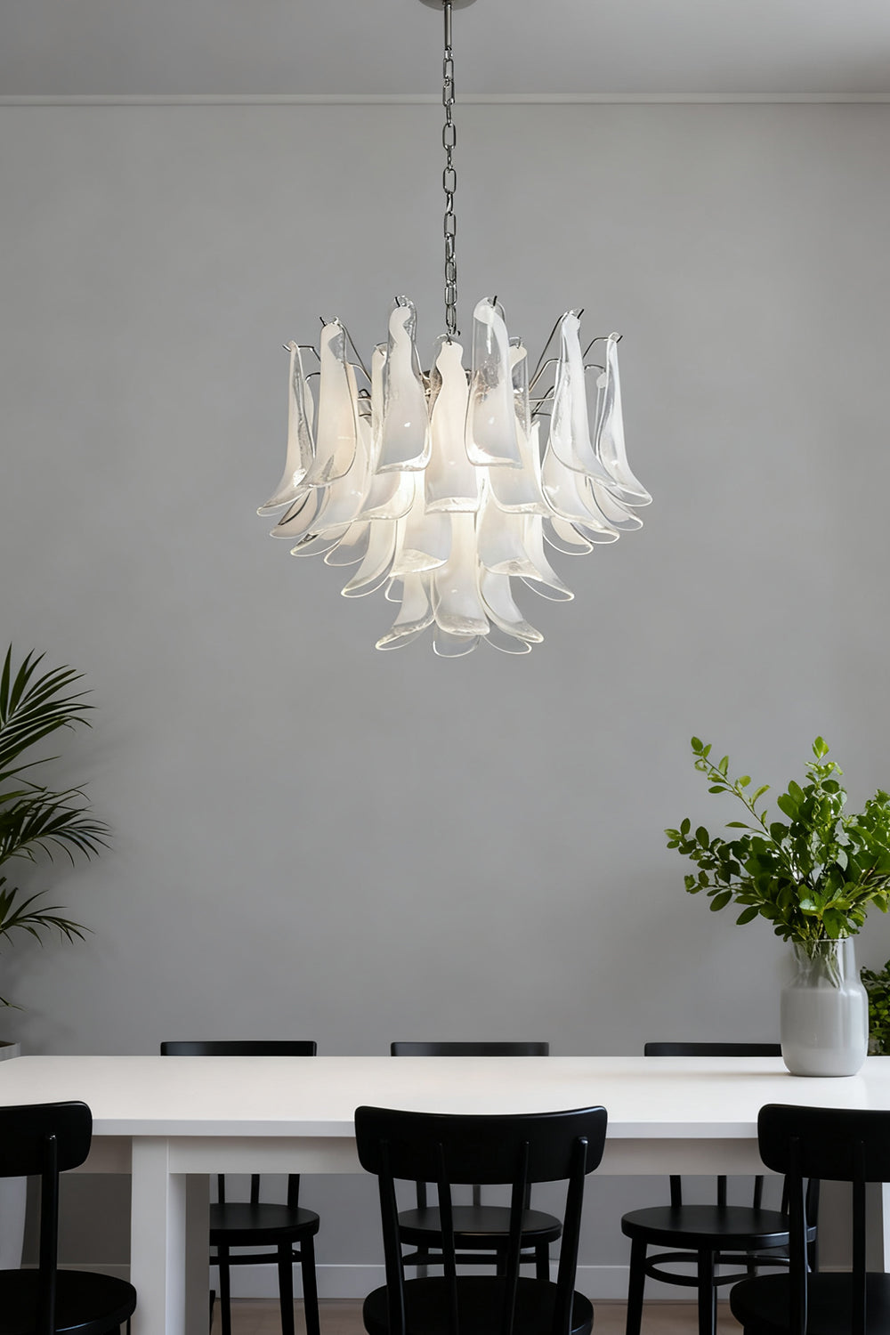 Art Tiered White Petals Chandelier - view 4 | everlamps