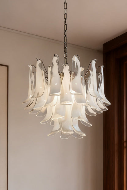 Art Tiered White Petals Chandelier - view 3 | everlamps