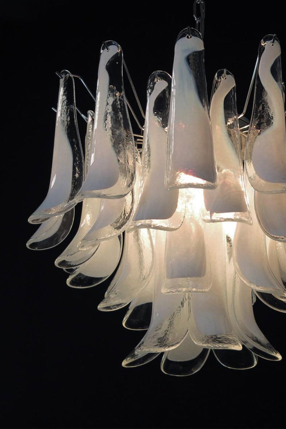 Art Tiered White Petals Chandelier - view 17 | everlamps
