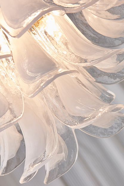 Art Tiered White Petals Chandelier - view 15 | everlamps