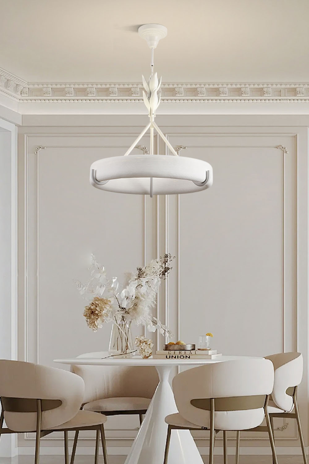 Tinsley Plaster Chandelier - view 2 | everlamps