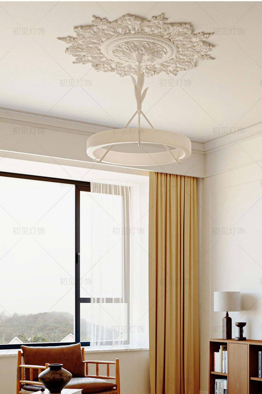Tinsley Plaster Chandelier - view 25 | everlamps