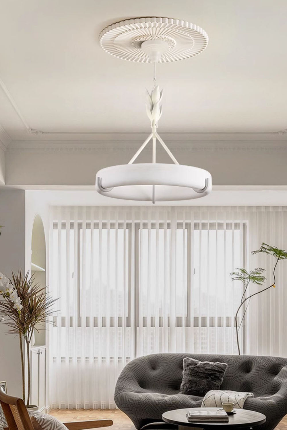 Tinsley Plaster Chandelier - view 26 | everlamps