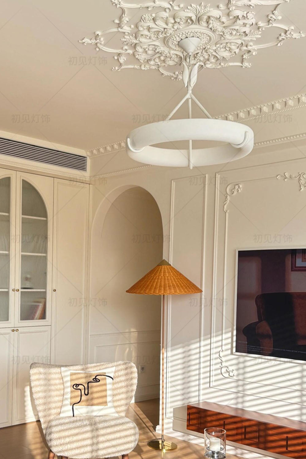 Tinsley Plaster Chandelier - view 9 | everlamps