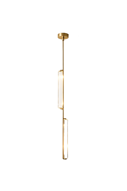 Torvald Crystal Bar Drop Pendant Light hanging in a sleek modern design with gold accents.