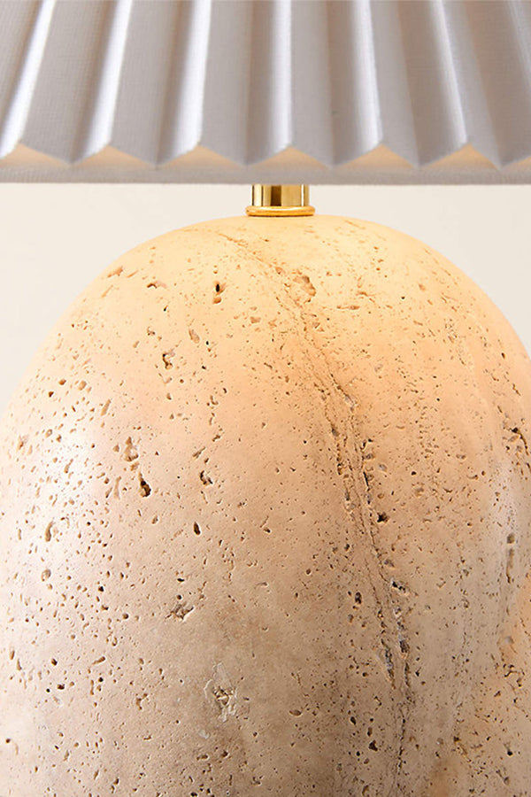 Detailed texture of the travertine base | Travertine | Showing the natural porous stone surface | vexa lamps