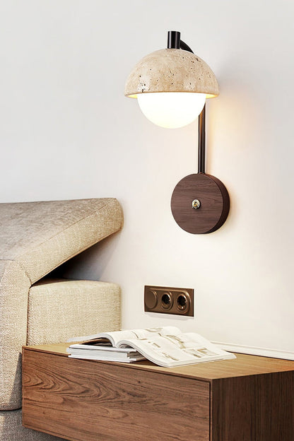 Travertine Arc Wall Light - view 2 | everlamps