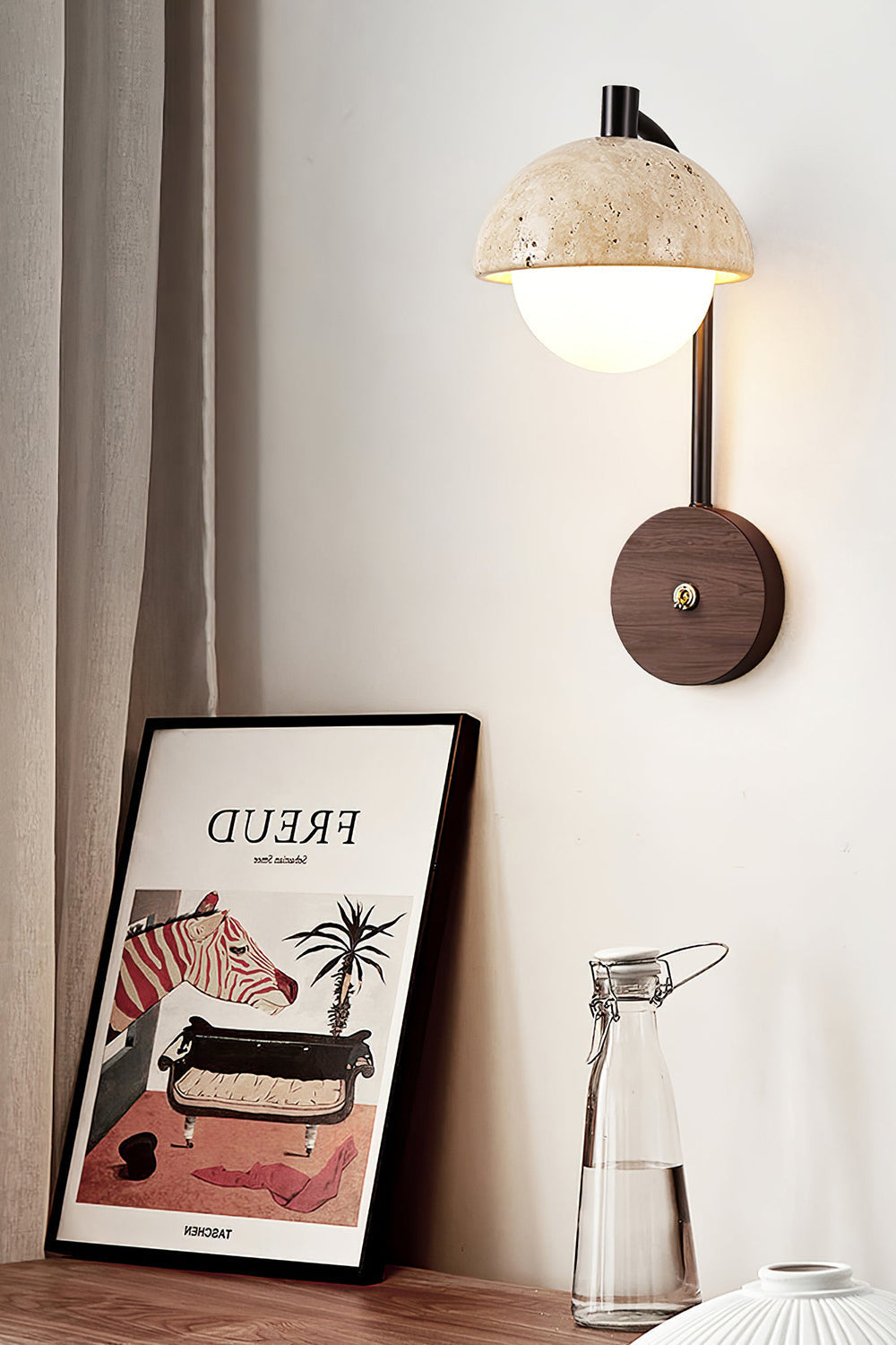 Travertine Arc Wall Light - view 4 | everlamps