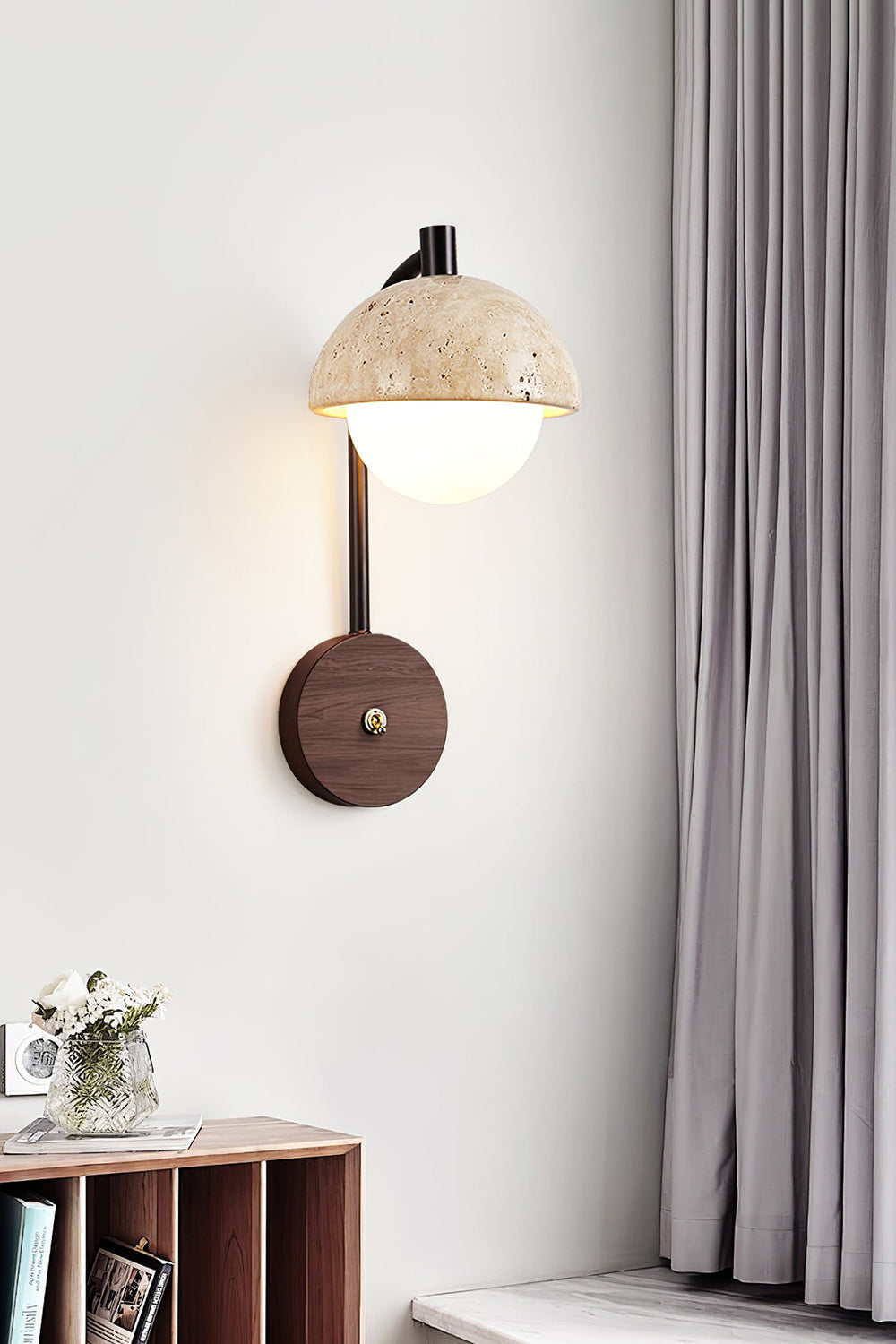 Travertine Arc Wall Light - view 9 | everlamps