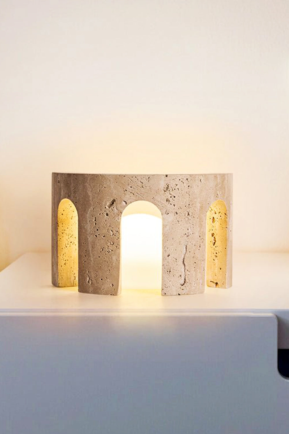 Travertine Arch Table Lamp - view 8 | everlamps